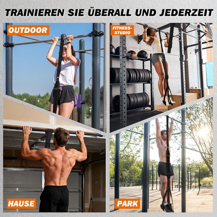 Смуги опору для підтягувань Klimmzughilfe, 50-350lbs, регульований опір та висота, з підставкою для ніг, чорні