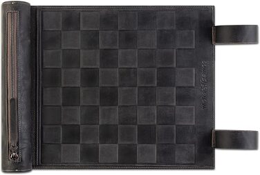 Дорожні шахи Melia Games із натуральної шкіри з дерев'яними фігурами, вінтаж, компактні, ручна робота, з дефектом зовнішнього вигляду (Tobacco)