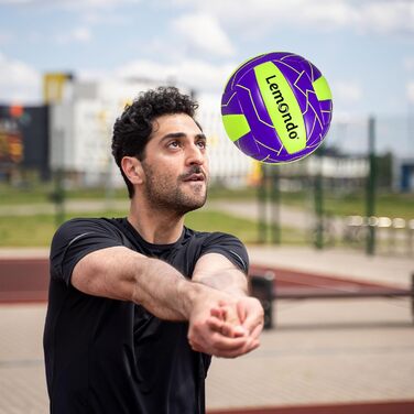Волейбольний м'яч Lemondo Soft PU розмір 5 з помпою – вологостійкий, для пляжу, тренувань, залу та вулиці – комфортне зчеплення (з помпою)