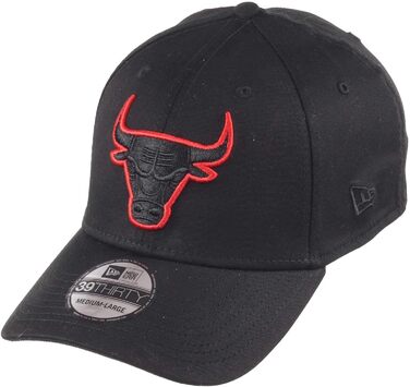 Кепка New Era Chicago Bulls чорна, 39thirty Stretch, розмір M-L