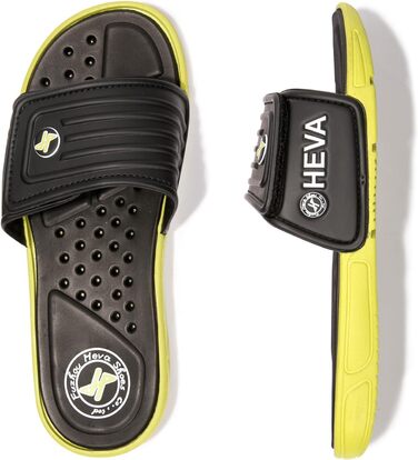 HEVA Шльпанці чоловічі літні сандалі (45 EU, чорний/лимонний)