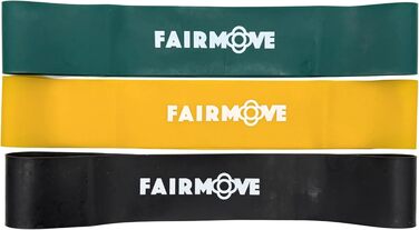 Гумові стрічки FAIR Move для фітнесу: набір 3 шт. з натурального латексу (Theraband) для м'язів, йоги, кроссфіту