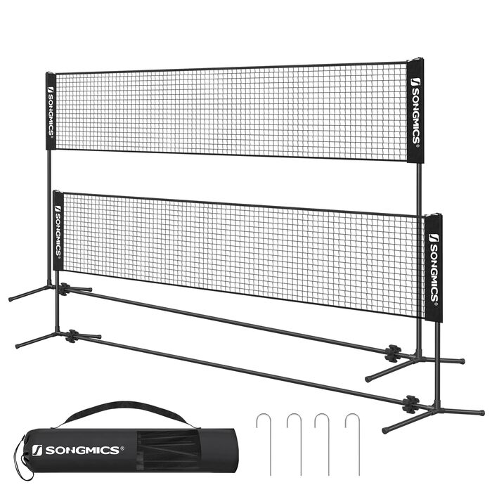 SONGMICS Сітка для бадмінтону/волейболу, регульована висота, портативний набір, 3м/4м/5м, для саду, парку, на вулицю