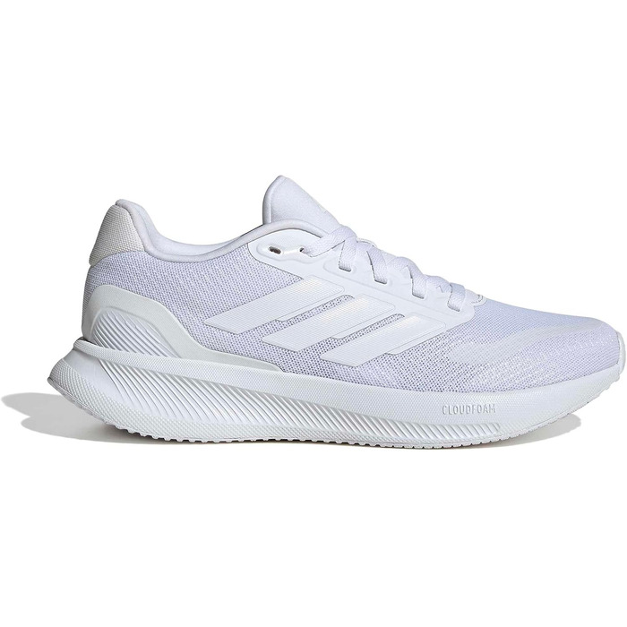 Жіночі кросівки для бігу adidas Runfalcon 5 Cloud White — білі, з амортизацією Cloudfoam та дихаючою сіткою, розмір 39 1/3 EU