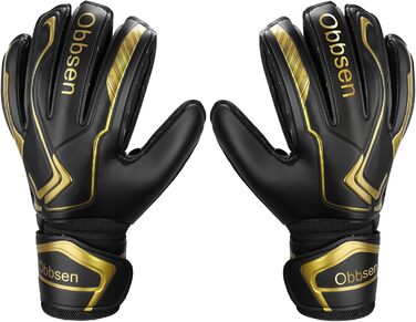 Воротарські рукавиці JOYJ з FingerSave, дитячі унісекс, для футболу, Super-Grip, товстий латекс, чорні (5)