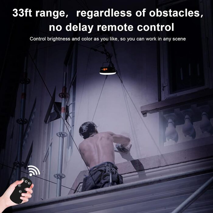 LED кемпінговий ліхтар 2000 люмен з акумулятором 9900mAh, 30W, з пульт дистанційного керування, для намету, пошуку, надзвичайних ситуацій, походу, кемпінгу