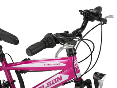 Гірський велосипед Talson 20 дюймів, 18 швидкостей, амортизаційна вилка, освітлення, новий, фіолетовий