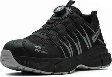 Чоловічі та жіночі робочі черевики з металевим носком, зручні та дихаючі, широка колодка, гумова підошва, сірі, 42 EU