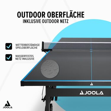 Стіл для настільного тенісу JOOLA Pro Outdoor - професійний, вологостійкий, з алюмінієво-пластиковою поверхнею 6 мм та складним підсвільником, сітка ALU PRO Single в комплекті