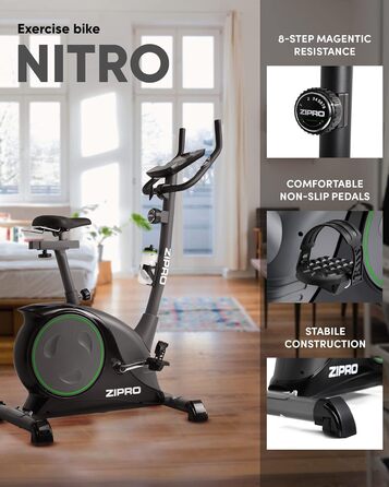 Велотренажер Zipro Nitro магнітний, ергометр до 150 кг, для дому, батарейковий