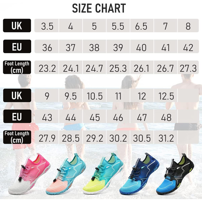 Водні шкарпетки WateLves: чоловічі та жіночі, для плавання, серфінгу, дайвінгу, фітнесу, 42 EU, блакитні