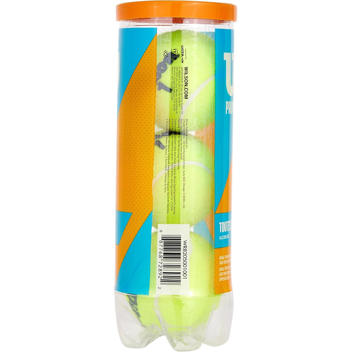 Тенісні м'ячі Wilson Prime All Court - універсальні для всіх типів покриття, жовті, упаковка 4 банки (12 м'ячів)