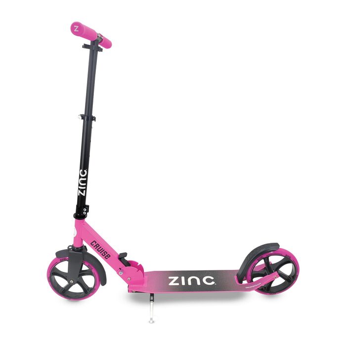 Самокат дитячий Zinc Big Wheel Pink/Black для дітей від 6 років, складаний, колеса 200мм, гальмо, до 100 кг
