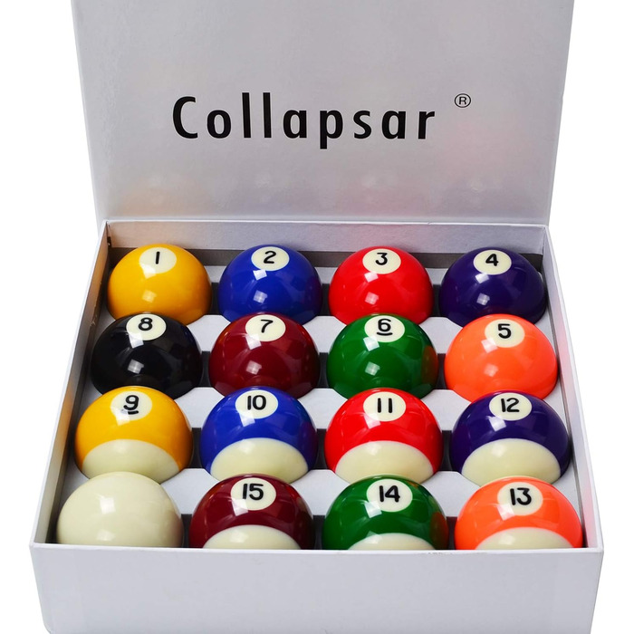 Більярдні кулі Collapsar Deluxe 5,4 см, мармуровий стиль, комплект 16 куль, сучасний дизайн