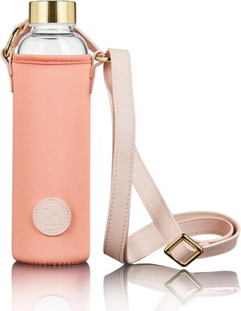 Скляна пляшка Botty Bag 550 мл з неопреновим чохлом, герметична, для гарячих і холодних напоїв, коралова