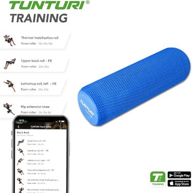 Масажний ролик Tunturi Yoga з EVA, 40 см – йога рол для масажу та фітнесу