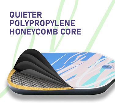 Паддл для піклболу Kawasaki Galaxy серії (BLAU/ROSA) з скловолокна, 15 мм, для початківців та любителів