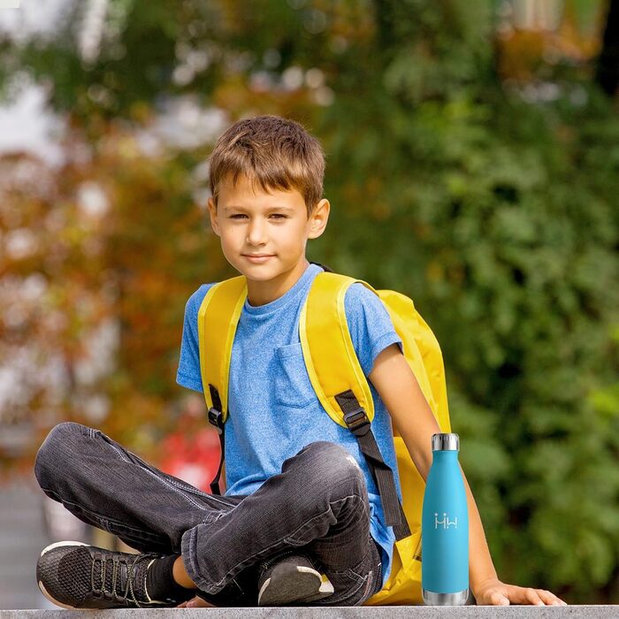 Термос-пляшка 750 мл, ізольована пляшка для води з нержавіючої сталі, без BPA, водонепроникна термопляшка з подвійними стінками, підходить для газованої води, для університету, роботи, подорожей, спорту, активного відпочинку, хлопчиків та дівчаток, темно-