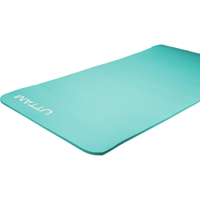 Килимок для йоги UTTAM | Товстий, багатоцільовий | Для фітнесу, стретчингу, пілатесу, дому та залу (183 x 60 см, Blaugrün)