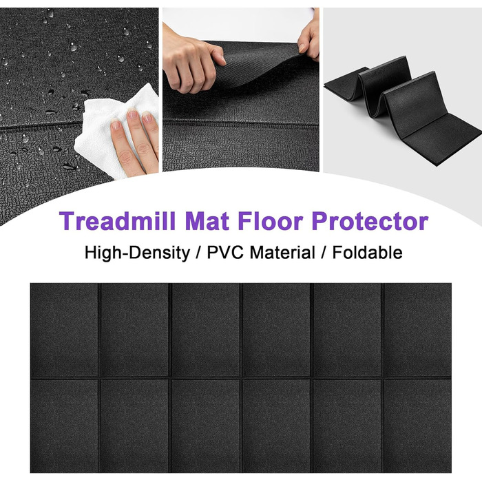 Килимок під бігову доріжку та велотренажер, захисний підкладник для фітнес-обладнання, 148×61 см, посилений