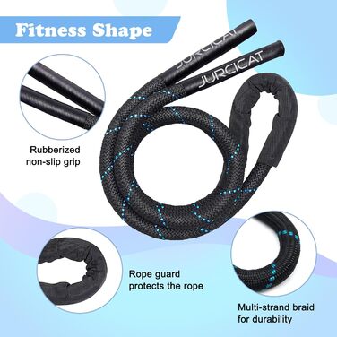 Стрибкове канат JurciCat 1.3 кг - вантажний, для силових тренувань чоловіків та жінок