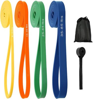Фітнес-гумки Youery 4 шт., Набір еластичних стрічок для фітнесу, силових тренувань, йоги та пілатесу, з кріпленням для дверей та сумкою для перенесення