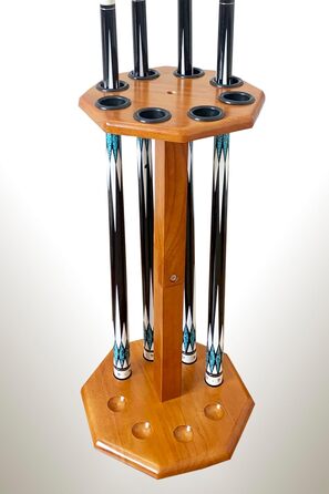 Стійка для більярдних київ на 8 київ, аксесуар для більярдного столу, дерев'яна підставка, підставка для київ для більярдного залу (FLOOR-8-MAHOGANY) (Boden-8-eiche)