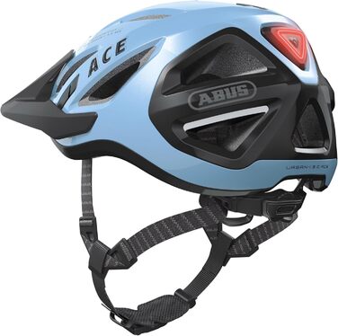 Велосипедний шолом ABUS Urban-I 3.0 ACE з LED підсвіткою, магнітною застібкою та подовженим козирком для жінок і чоловіків