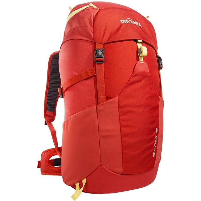 Рюкзак для походів Tatonka Hike Pack 32 л з вентиляцією спини та дощовиком, легкий туристичний рюкзак червоний помаранчевий