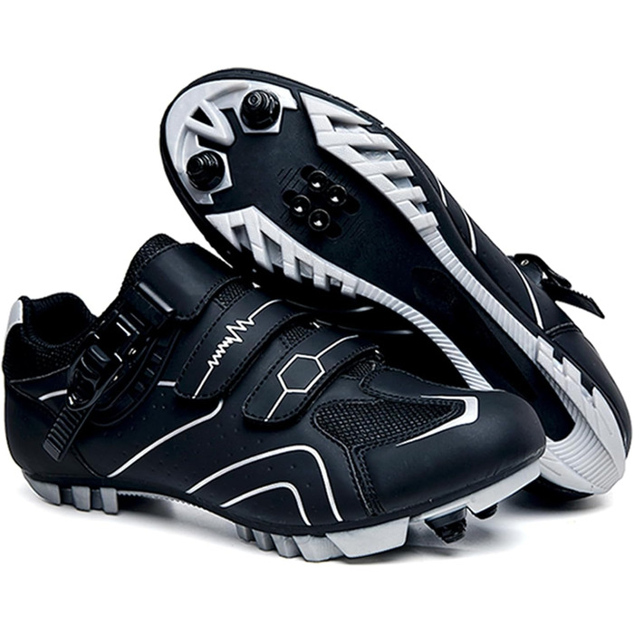 Чоловічі велотуфлі MTB для гірського велосипеда, сумісні з SPD, для їзди в приміщенні та на вулиці, з швидкою застібкою, 43 EU