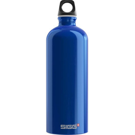 SIGG алюмінієва пляшка для води Traveller 1 л, легка, герметична, підходить для газованих напоїв, BPA-free, темно-синя, кліматично нейтральна