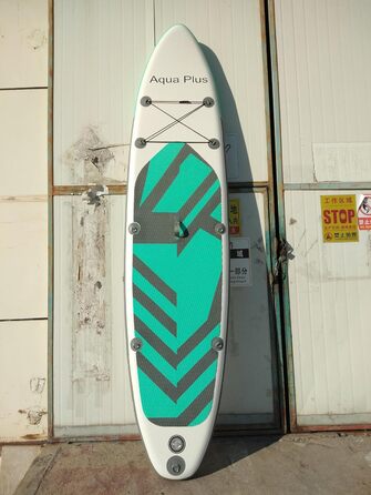 Надувне SUP Aqua Plus 15cm: дошка для паддлбордингу з аксесуарами (весло, насос, рюкзак) для будь-якого рівня підготовки, 335 x 83 x 15 см, сірий колір
