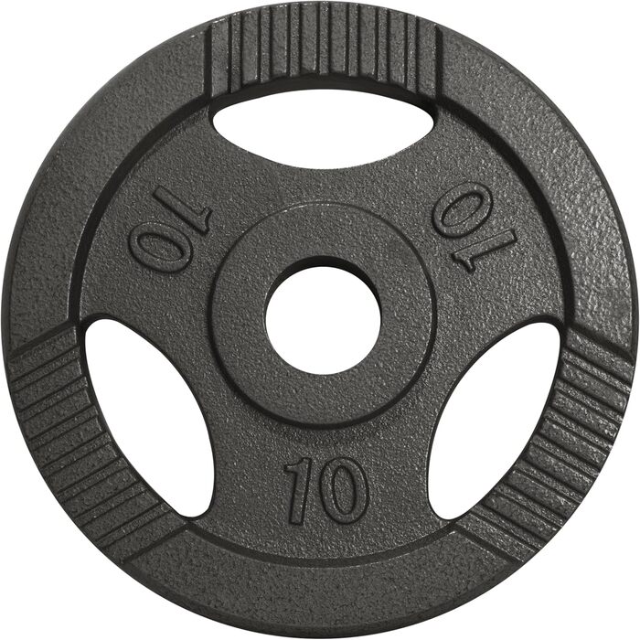 Олімпійські диски для штанги GORILLA SPORTS, чавунні, сріблясті, 1,25–20 кг, 50 мм, Tri-Grip