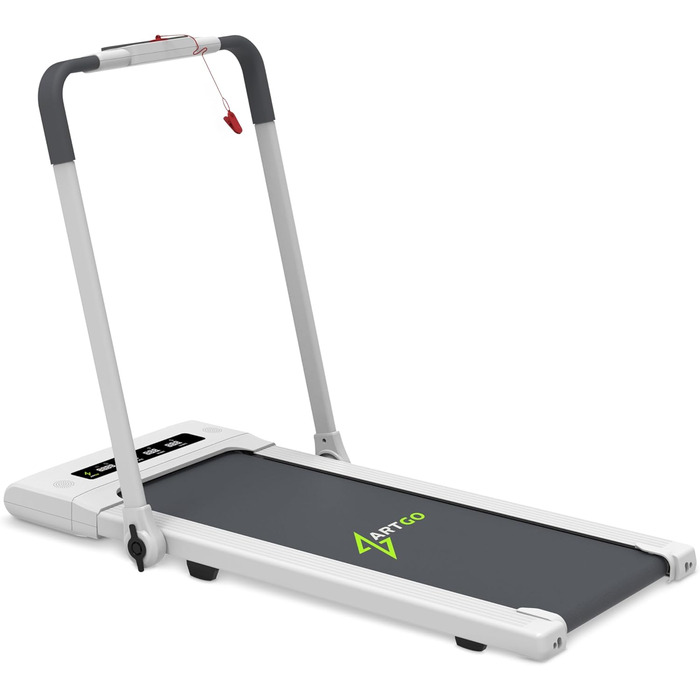 Електричний біговий тренажер ArtGo GIOTTO 2-в-1 з App KINOMAP/ZWIFT/BITGYM, Bluetooth, 6 програм, 1.5 PS (3 HP пік), легкий, компактний, білий/чорний