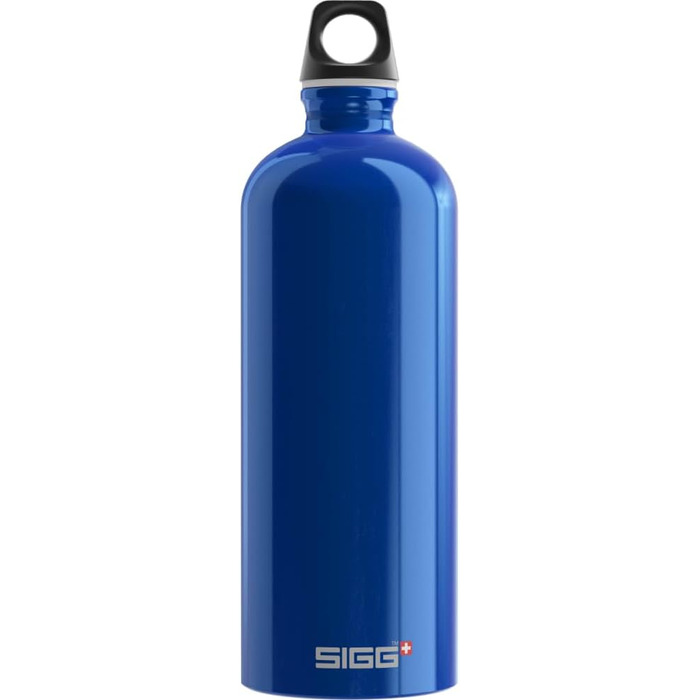 SIGG алюмінієва пляшка для води Traveller 1 л, легка, герметична, підходить для газованих напоїв, BPA-free, темно-синя, кліматично нейтральна
