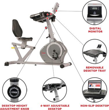 Велотренажер лежачий Sunny Health & Fitness SF-RBD4703 Cabrio, магнітний, для дому