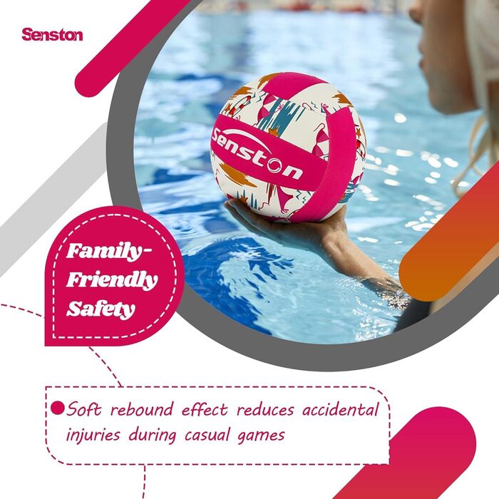 Волейбольний м'яч Senston для пляжу та саду - вологостійкий, м'який доторк, рожевий