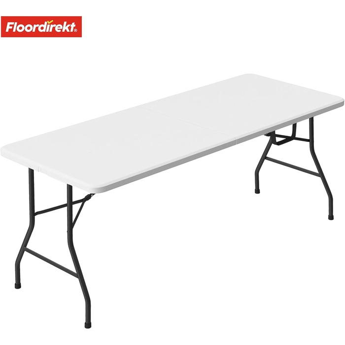 Зручний розкладний садовий столик Floordirekt Akita 120x60 см - для тераси, балкону, кемпінгу
