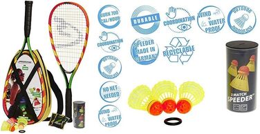 Набір для кросмінтону Speedminton S600: 2 ракетки, 3 волани, світлові аксесуари, сумка та змагальні волани (3 шт.)