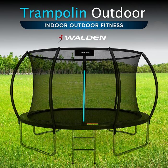 Батут для саду Outdoor, діаметр 244 см (8 FT), сертифікований з захисним оградою та м'якими ніжками для дітей. Ідеально для занять фітнесом в приміщенні та на вулиці. Максимальне навантаження до 100 кг, 4 ніжки.