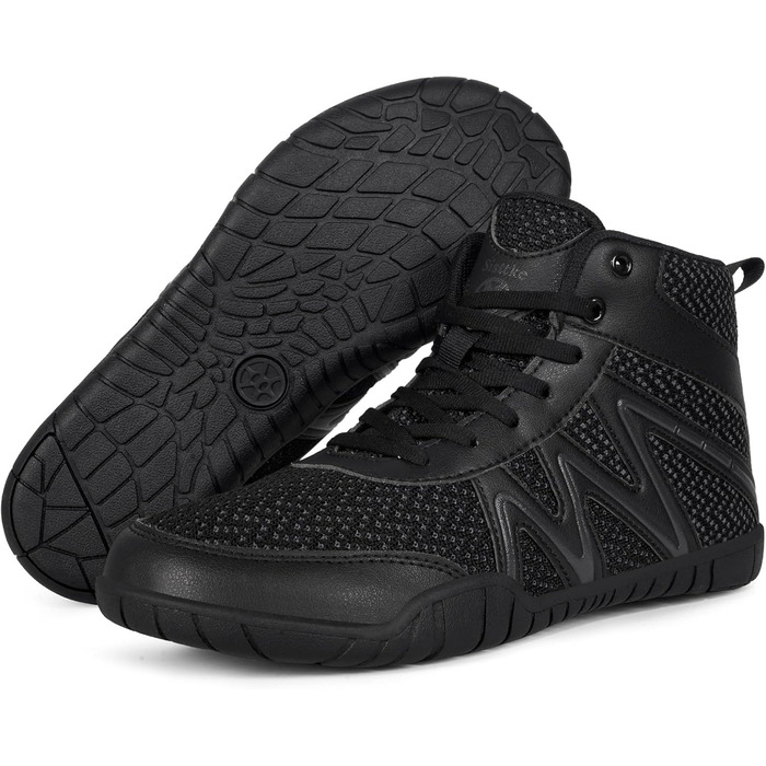 Чоловічі борцівки, боксерські туфлі, фітнес-кросівки, підошва Zero-Drop, синьо-зелені (44 EU, широкі, чорні)