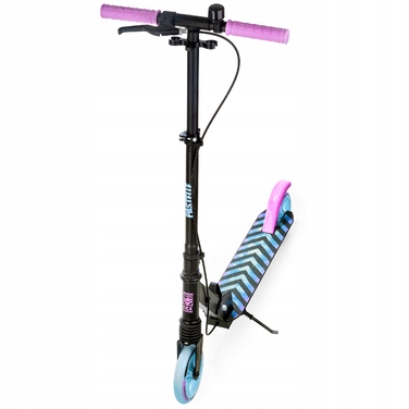 Дитячий самокат RAVEN Pastelle Black/Pink, колеса 145 мм, з амортизацією, гальмом та дзвінком