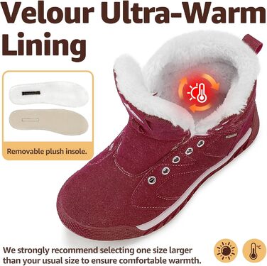 Зимові черевики Mishansha для жінок, теплі, з підкладкою, снігоступи, зимові черевики для активного відпочинку, розмір 36-48 EU (41 EU, теплий темно-червоний)