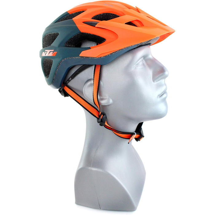 Велошолом KTM Factory Character 2021 з магнітною застібкою Fidlock, помаранчево-матовий/петрол, розмір 54-58 см