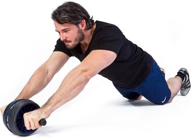 Ролик для пресу Sport-Thieme AB Roller з гуми та поліпропілену (синьо-чорний), до 100 кг, з ергономічними ручками