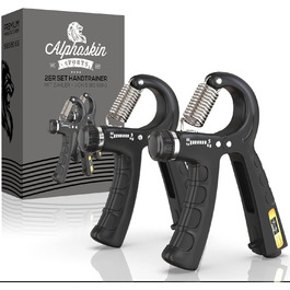 ALPHASKIN Handtrainer Преміум: Набір для тренування сили рук та пальців (2/5 шт.) | Grip Trainer, Підтримка зап'ястя, Фітнес