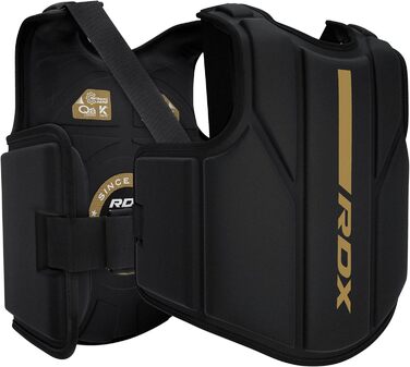 Захист для тіла RDX, штучна шкіра Maya Hide, для кікбоксингу, MMA, муай-тай, боксу, регульований, розмір S/M, золотий, для дому і спортзалу