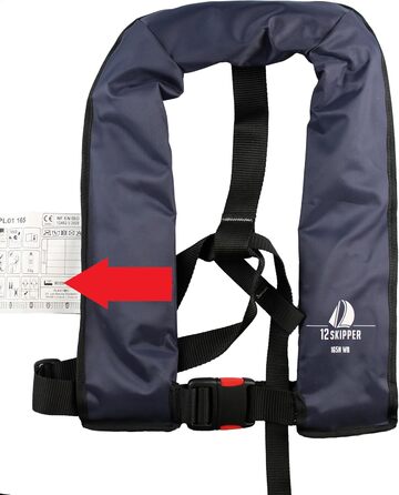 Рятувальний жилет автоматичний 165N з облямівкою, сталево-блакитний