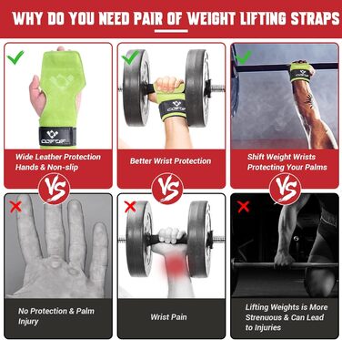 Підтримуючі ремені COFOF для важкої атлетики, бодібілдингу та силових тренувань (зелені)