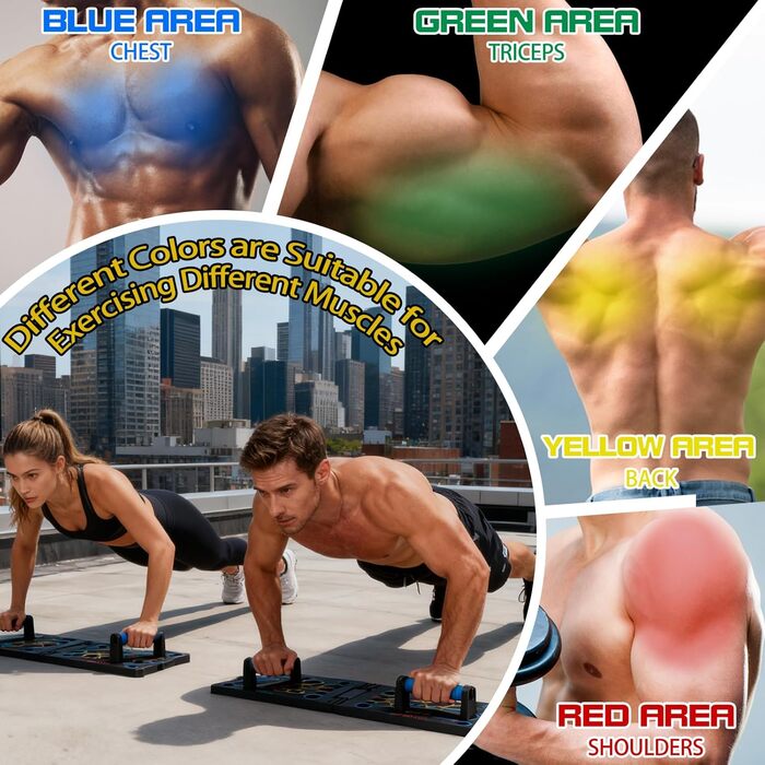 Дошка для віджимань 24-в-1, багатофункціональний тренажер, тренажер для грудей, складаний портативний, для дому, обладнання для домашнього спортзалу, аксесуари для силових тренувань та домашніх тренувань